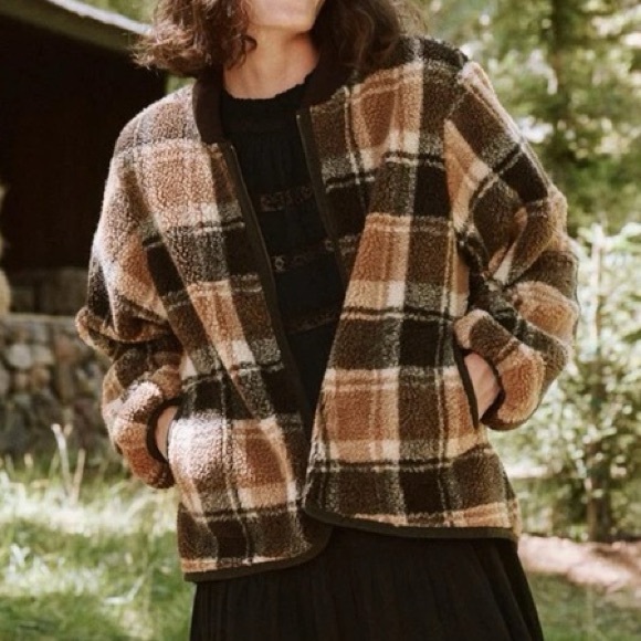 THE GREAT. Jackets & Blazers - THE GREAT. Plaid Jacket in Brown and Black